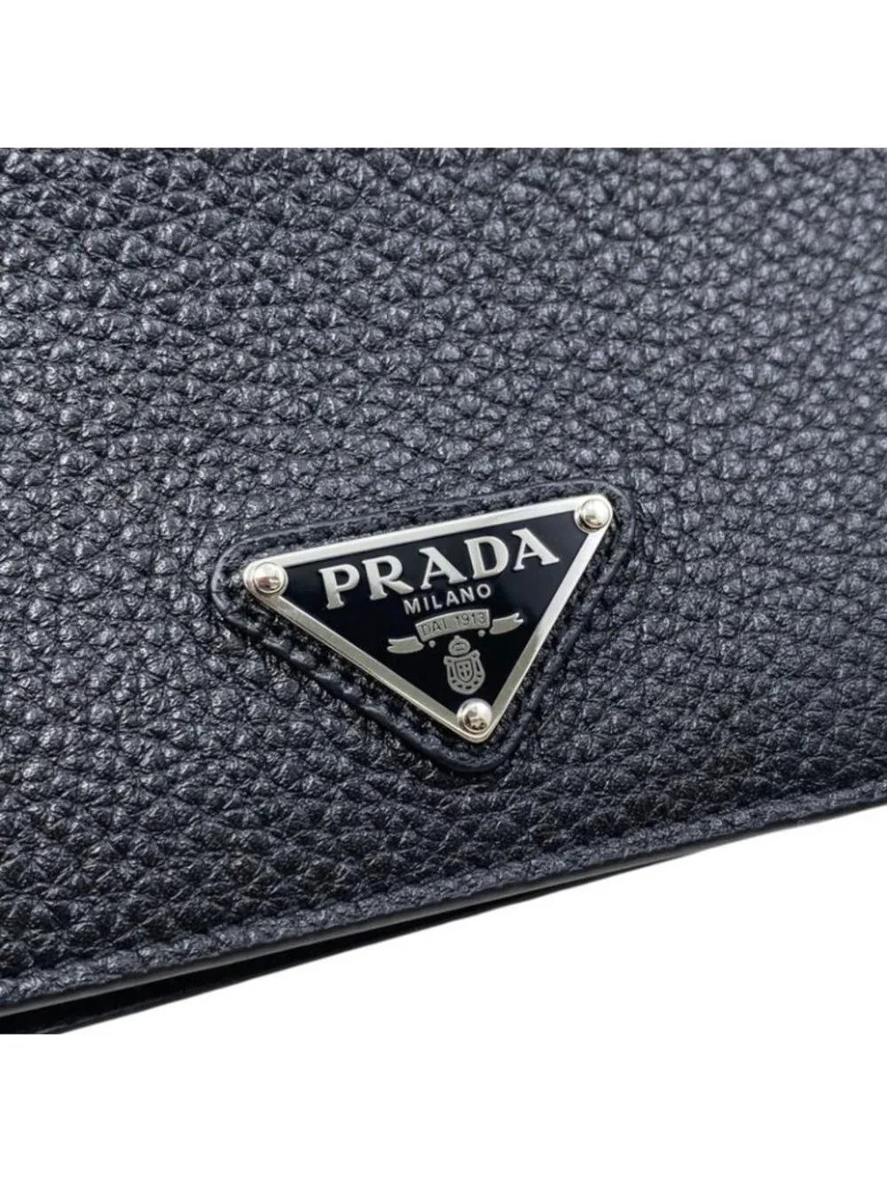 Prada Card Case Passport Calf Leather Triangle Logo - Picture 5 of 9